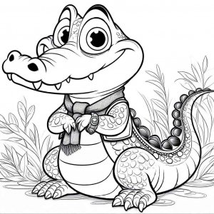 Crocodile coloring page - picture 40