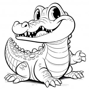 Crocodile coloring page - picture 41