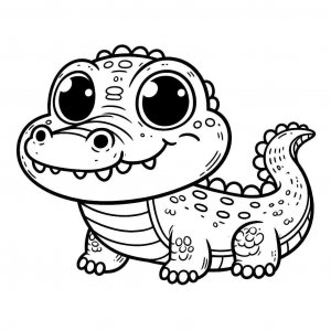 Crocodile coloring page - picture 42