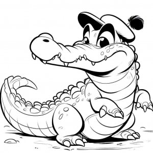 Crocodile coloring page - picture 43