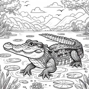 Crocodile coloring page - picture 7