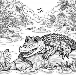 Crocodile coloring page - picture 8