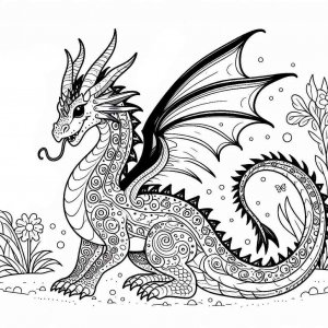 Dragon coloring page - picture 14