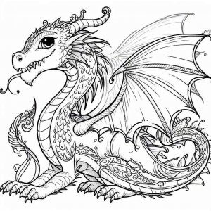Dragon coloring page - picture 15