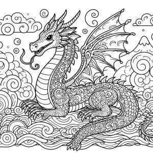 Dragon coloring page - picture 17