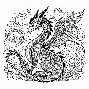 Dragon coloring page - picture 3