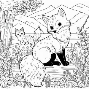 Fox coloring page - picture 14