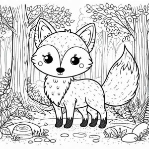Fox coloring page - picture 7