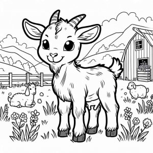 Goat coloring page - picture 1