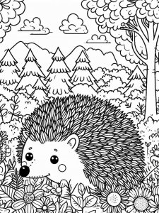 Hedgehog coloring page - picture 10