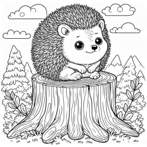 Hedgehog coloring page - picture 19