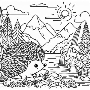 Hedgehog coloring page - picture 2