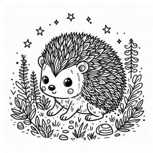 Hedgehog coloring page - picture 4