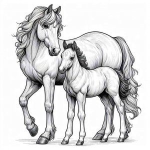 Horse coloring page - picture 11