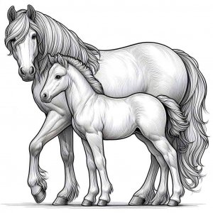 Horse coloring page - picture 27