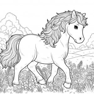 Horse coloring page - picture 7