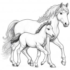 Horse coloring page - picture 9