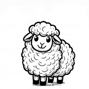 Lamb coloring page - picture 1