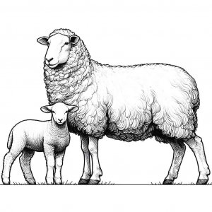 Lamb coloring page - picture 12