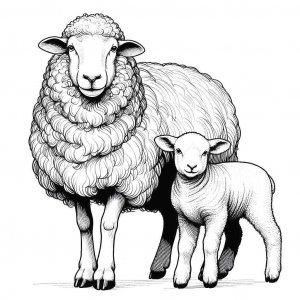 Lamb coloring page - picture 18