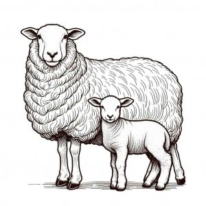 Lamb coloring page - picture 3