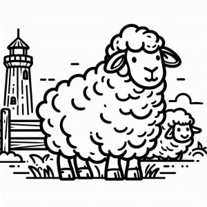 Lamb coloring page - picture 4