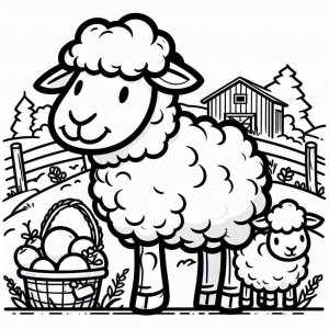 Lamb coloring page - picture 8