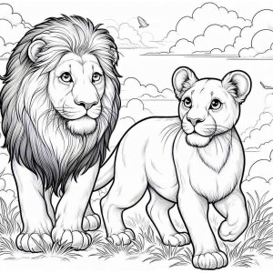 Lion coloring page - picture 10