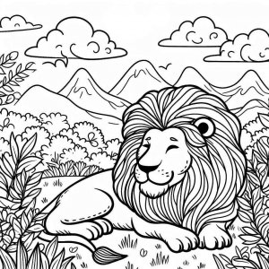 Lion coloring page - picture 12
