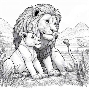 Lion coloring page - picture 15