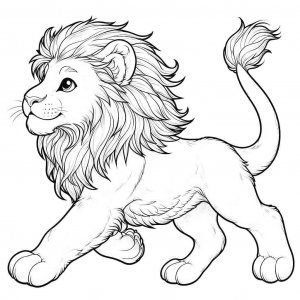 Lion coloring page - picture 17