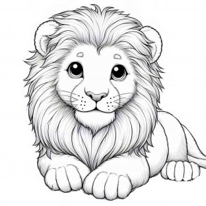 Lion coloring page - picture 19