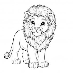 Lion coloring page - picture 21