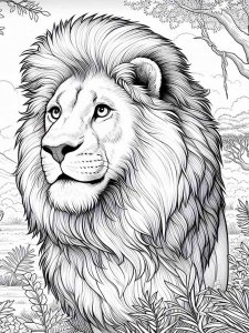 Lion coloring page - picture 22