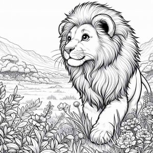 Lion coloring page - picture 23