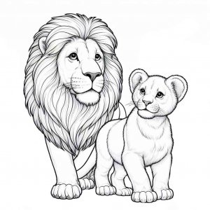Lion coloring page - picture 27