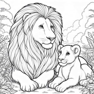 Lion coloring page - picture 29