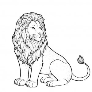 Lion coloring page - picture 36