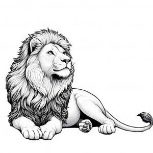 Lion coloring page - picture 4