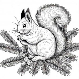 Squirrel coloring page - picture 1