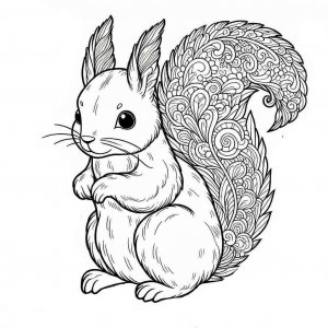 Squirrel coloring page - picture 10