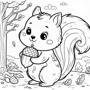 Squirrel coloring page - picture 2