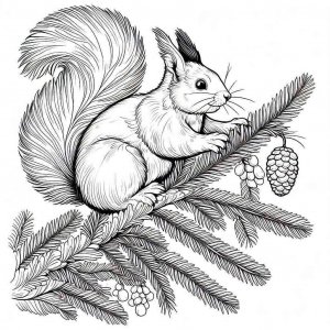 Squirrel coloring page - picture 37
