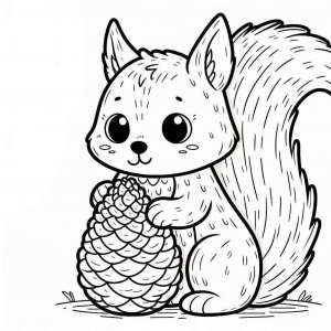 Squirrel coloring page - picture 4