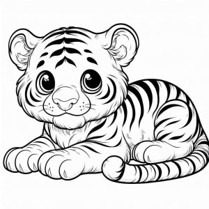 Tiger coloring page - picture 12