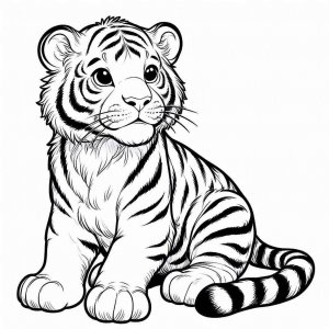 Tiger coloring page - picture 13