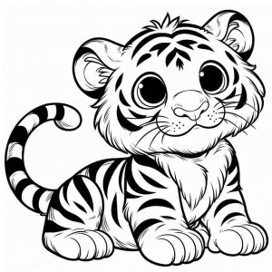 Tiger coloring page - picture 23