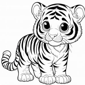 Tiger coloring page - picture 4