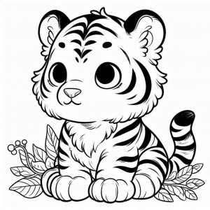 Tiger coloring page - picture 7