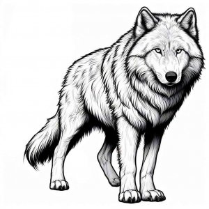 Wolf coloring page - picture 1